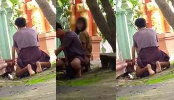 ဘုရားဘေးနားမှာ လိုးနေကြတဲ့ စုံတွဲ