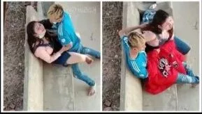 ခုံတန်း လျားပေါ်က ချစ်သူ နှစ်ယောက်