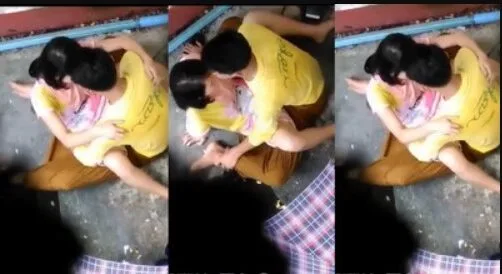 အုတ်နံရံဘေးမှာ ခိုးလိုးနေတဲ့ မြန်မာစုံတွဲ ချောင်းရိုက်အောကား