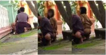 ဘုရားဘေးနားလေးက သစ်ပင်အောက်လည်း မရှောင်ဘူး ​ဗျင်းကျ တာဘဲ