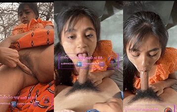 လီးကို ချိန်းတွေ့တုန်း ရှယ်မှုတ်ပေးတဲ့ ရွာသူလေး