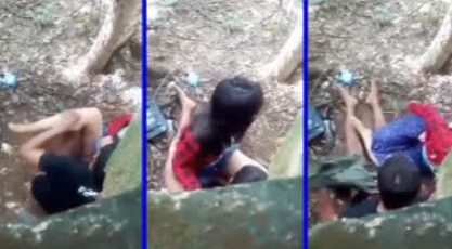 အပီပြင် တက်ဆောင့်တဲ့ မြန်မာမလေး ချောင်းရိုက်