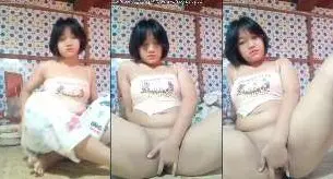 သနပ်ခါးလေးနဲ့ရွာသူလေးစောက်ဖုတ်နှိုက်ပြထားတာ (2)